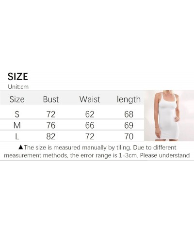 Women Summer Solid Color Spaghetti Strap Mini Dress Low Cut Bodycon Backless Short Dress Sling Dress Streetwear C-ivory White...