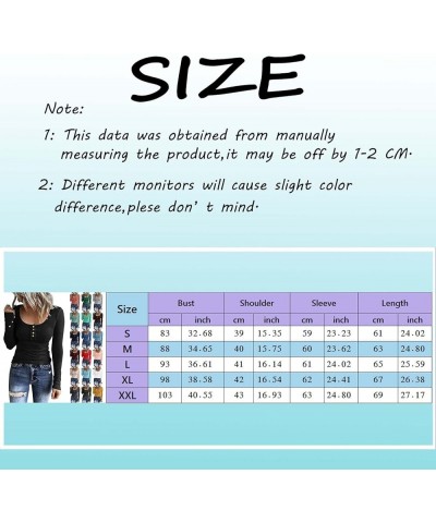 Women's Long Sleeve Henley Tshirts Button Down Slim Fit Casual Basic Tops Blouse Scoop Neck Ribbed Knit Shirts A3-beige $3.75...