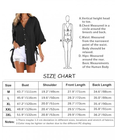 Womens Casual Cotton Linen Shirts Plus Size Baggy High Low Blouse Mid-Long Shirts Oversized V Neck Work Plain Tops … Black $1...