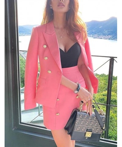 Womens Suits Split Mini Skirt Set Two Piece Outfits Notch Lapel Fashion Suits (Blazer+Skirt) Silver $27.00 Suits