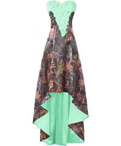 YINGJIABride Camo and Lace Wedding Dresses High Low Gala Evening Prom Dress Mint $39.68 Dresses