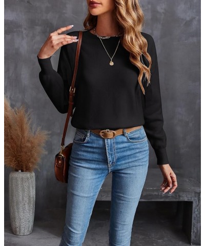 Women's Sweaters Fall 2023 Casual Long Sleeve Cable Knit Sweater Loose Tops Ab-black $18.91 Sweaters