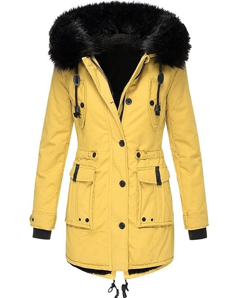 Womens Puffer Jackets Long Warm Winter Coats With Plush Plus Size Parka Coats Thicken Padded Outwear Overcoats Winter Coats f...