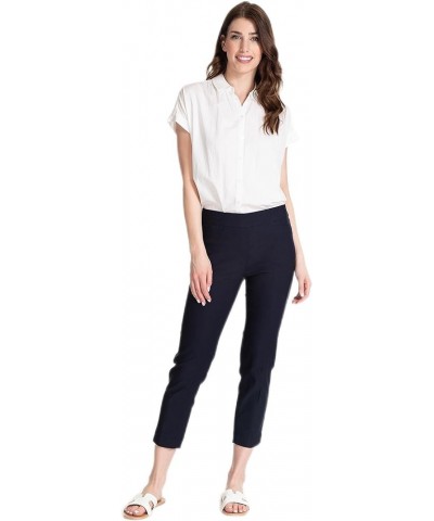 Women's Pull on Solid Fine Line Plus Size Twill Crop Midnight $25.44 Pants