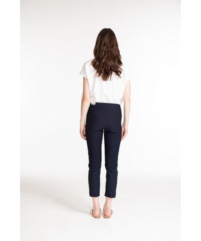 Women's Pull on Solid Fine Line Plus Size Twill Crop Midnight $25.44 Pants