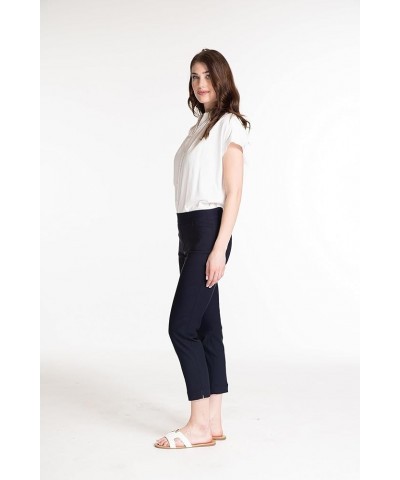 Women's Pull on Solid Fine Line Plus Size Twill Crop Midnight $25.44 Pants