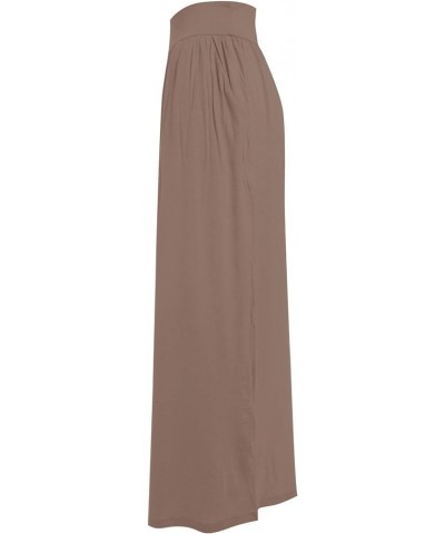 Women's Rayon Span Regular to Plus Size Basic Solid Maxi Skirt(S-5X) 02darkcoco $15.39 Skirts