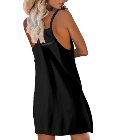 Summer Rompers For Women Casual Dressy Sleeveless Spaghetti Strap Shorts Jumpsuit Overalls Outfits With Pockets D-black $24.7...