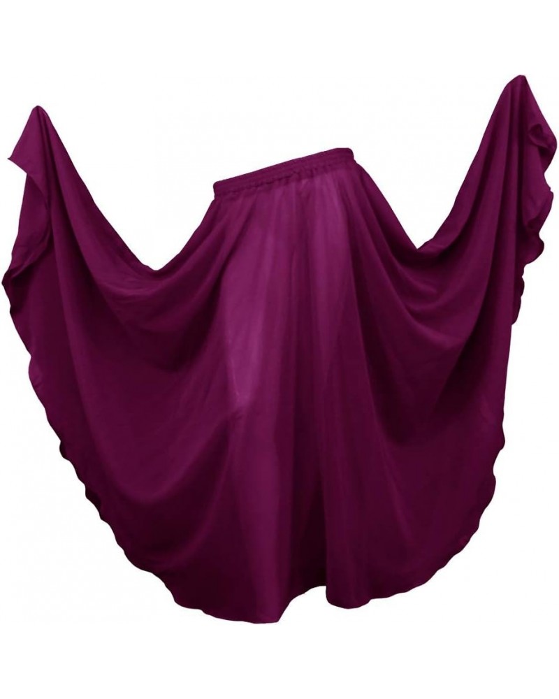 36" Long Women's Chiffon Full Circle Swing Halloween Belly Dance Skirt 9 Yard Violet Red $14.27 Skirts