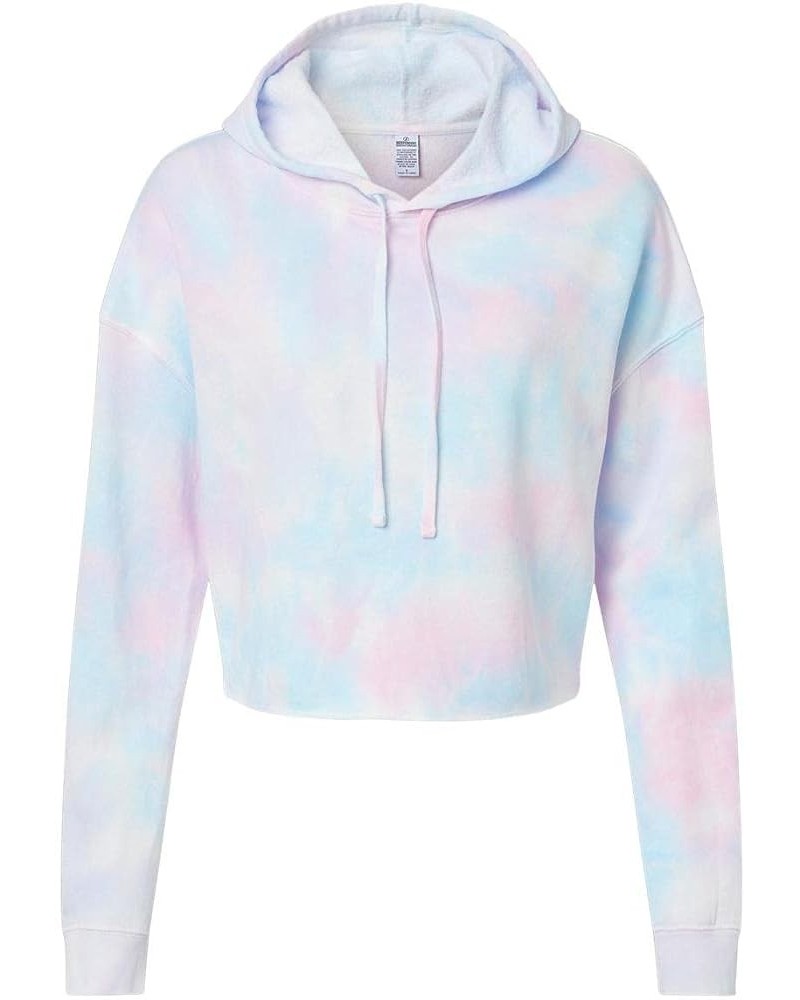 Women’s Lightweight Crop Hooded Sweatshirt - AFX64CRP Tie Dye Cotton Candy $11.60 Hoodies & Sweatshirts