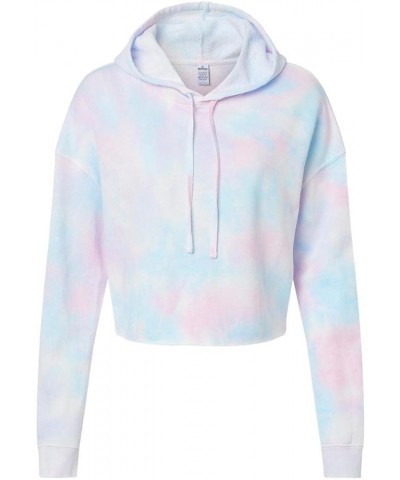 Women’s Lightweight Crop Hooded Sweatshirt - AFX64CRP Tie Dye Cotton Candy $11.60 Hoodies & Sweatshirts