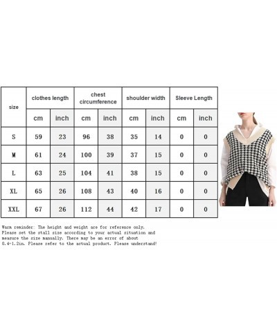 Plaid Vest for Women Fashion Casual Sleeveless V Neck Knit Top Sweater Vest(A) Size-M Light Pink $14.47 Sweaters