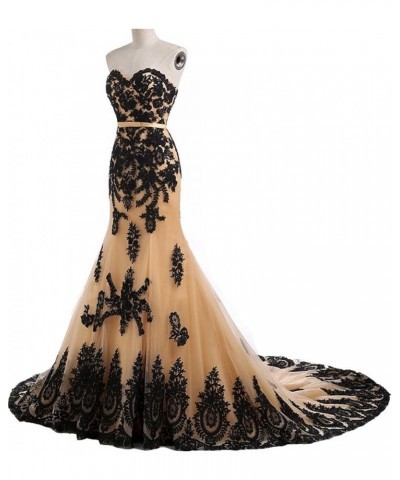 Long Mermaid Black Lace Vintage Gothic Prom Dress Wedding Evening Gown Silver $56.62 Dresses