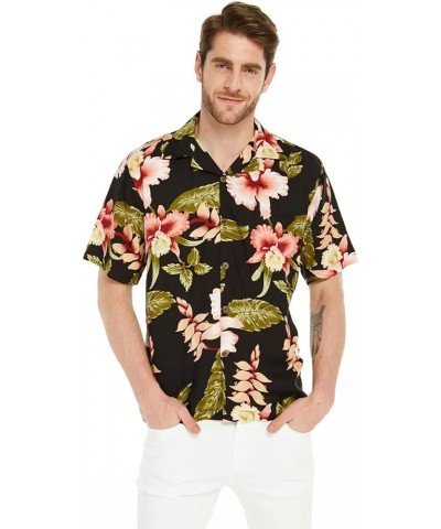 Matchable Couple Hawaiian Luau Shirt or Wrap Ruffle Dress in Rafelsia Black Men Men Rafelsia Black $18.48 Dresses