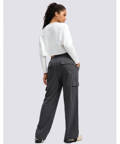 Womens Cargo Sweatpants High Waisted Wide Leg Baggy Cotton Pants Straight Leg Loose Joggers for Casual Lounge Charcoal $23.09...