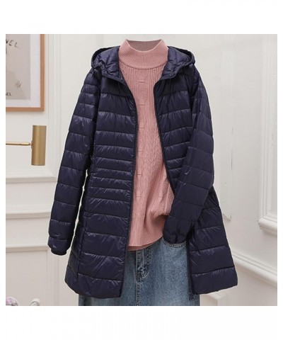 Women's Winter Warm Mid-Long Puffer Jacket Plus Size Water Resistant Quilted Jacket with Hood Zipper Packable Down Jacket 2&n...