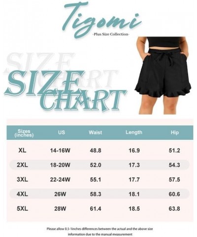 Plus Size Shorts for Women Elastic Waist Lounge Pants Summer Beach Lightweight Shorts A2-black $14.26 Activewear