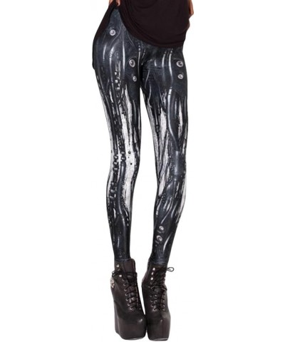 Women's High Waist Skull Printted Ankle Elastic Tights Legging Eyes in Black $9.72 Others
