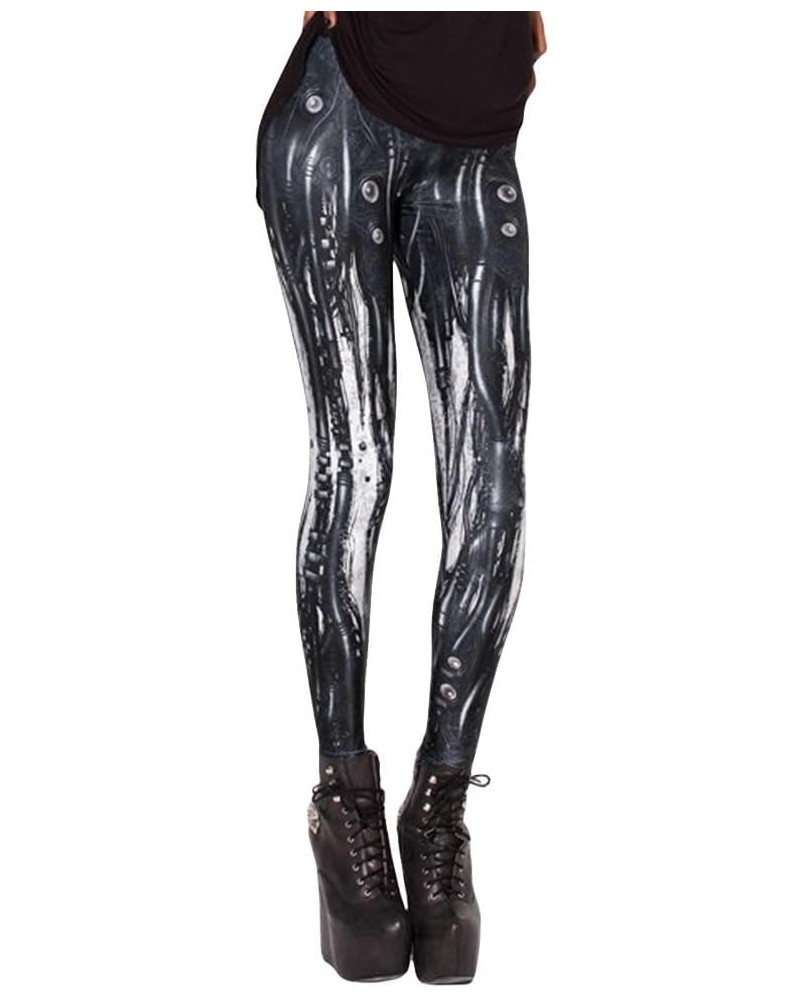 Women's High Waist Skull Printted Ankle Elastic Tights Legging Eyes in Black $9.72 Others