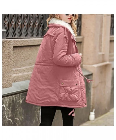 Womens Fashion Plain Zip Up With Pockets Classic Fit Hoodies Thermal Fall Winter 2023 Jackets QE002 Pink $14.65 Jackets