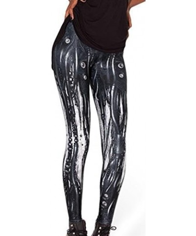 Women's High Waist Skull Printted Ankle Elastic Tights Legging Eyes in Black $9.72 Others