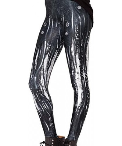 Women's High Waist Skull Printted Ankle Elastic Tights Legging Eyes in Black $9.72 Others