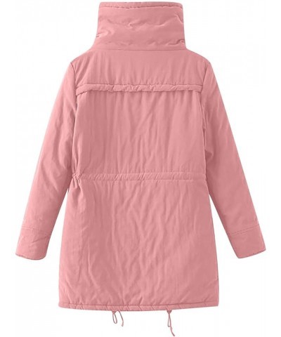 Womens Fashion Plain Zip Up With Pockets Classic Fit Hoodies Thermal Fall Winter 2023 Jackets QE002 Pink $14.65 Jackets