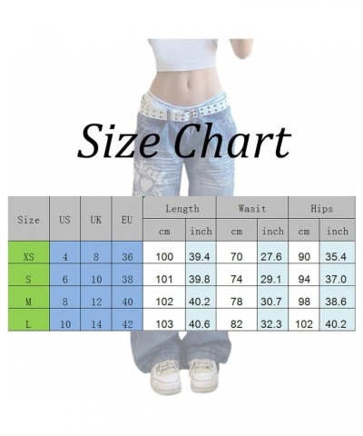 High Waist Baggy Cargo Pants for Women Wide Leg Oversized Plus Size Boyfriend Jeans Y2K Trousers Streetwear Blue $16.79 Jeans