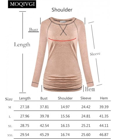 Womens Raglan Sleeve Workout Gym Yoga Running Shirts Fashion Casual Ruched Tops Green $12.41 Tops