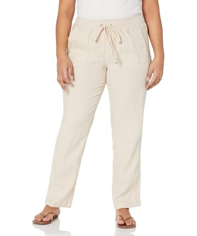 Women's Plus Size Casual Basic Lightweight Linen Pant Pebble $10.58 Pants