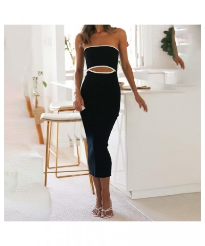 Two Piece Outfits for Women Teen Girls Midi Skirts Set Crop Tank Tops and Split Hem Long Skirts with Pocket Suit Z2-a $10.00 ...