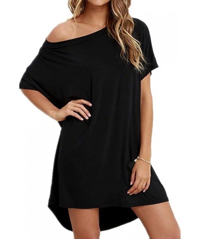 Women Loose T Shirts Home Short Shirt Mini Dresses Tops New Black $9.65 Dresses