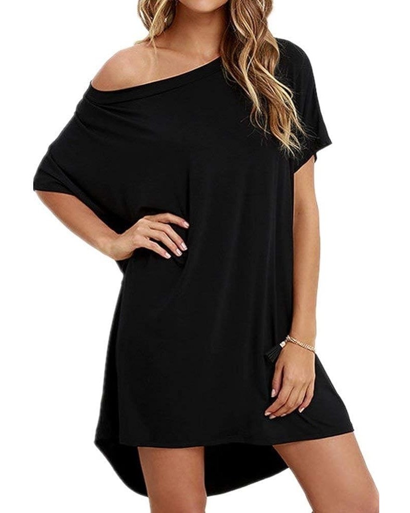 Women Loose T Shirts Home Short Shirt Mini Dresses Tops New Black $9.65 Dresses