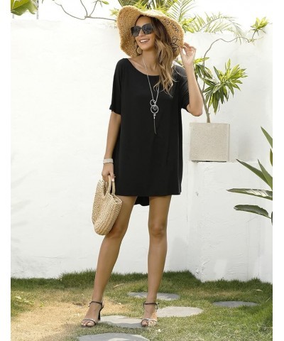 Women Loose T Shirts Home Short Shirt Mini Dresses Tops New Black $9.65 Dresses