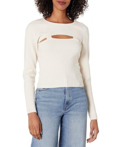 Women's Nomi Cropped Sweater Top Whisper White $17.02 Sweaters