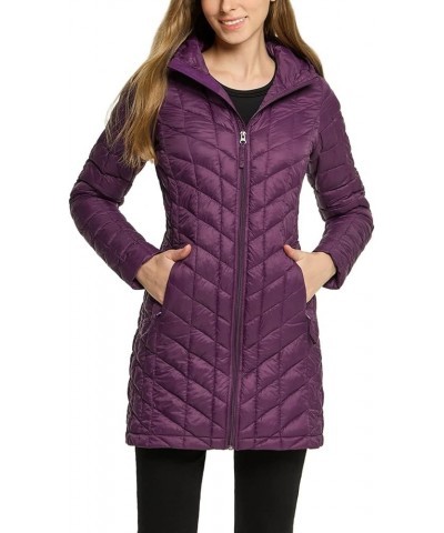 Women's Lightweight Packable Accent Puffer Jacket, Water-Resistant Winter Coat Coat Quilted Purple $32.39 Jackets