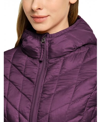 Women's Lightweight Packable Accent Puffer Jacket, Water-Resistant Winter Coat Coat Quilted Purple $32.39 Jackets