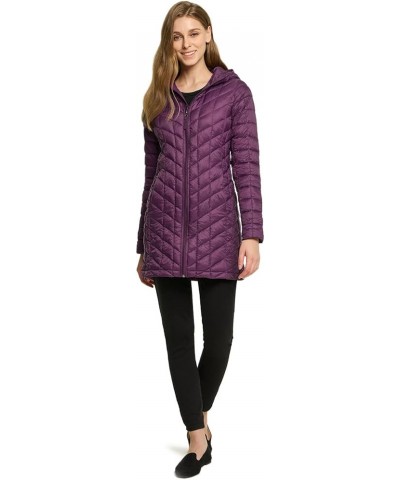 Women's Lightweight Packable Accent Puffer Jacket, Water-Resistant Winter Coat Coat Quilted Purple $32.39 Jackets