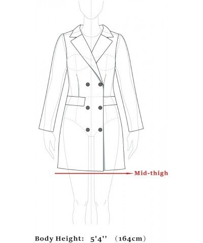 Women's Winter Overcoat Notched Lapel Long Sleeve One Buttoned Mid-Length Long Coat Grey $31.02 Coats