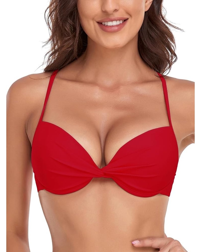 Women's Underwire Bikini Top Red $17.35 Swimsuits