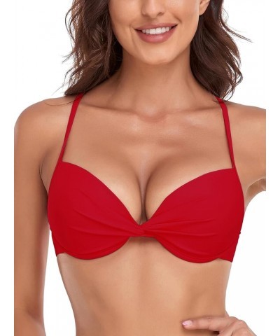 Women's Underwire Bikini Top Red $17.35 Swimsuits