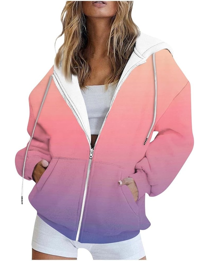 Womens Fall Fashion,Women's Long Sleeve Floral Print Sweatshirt Long Sleeve Pocket Jacket Zipper Hoodie Coat 4-pink $13.53 Ja...