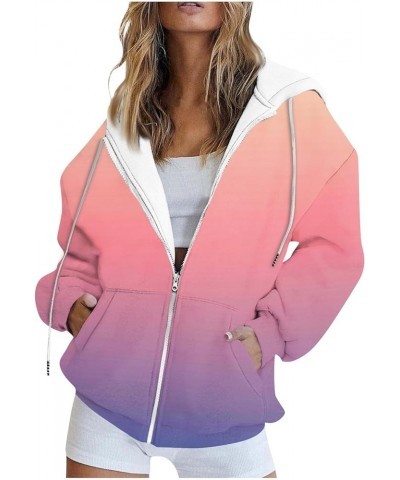 Womens Fall Fashion,Women's Long Sleeve Floral Print Sweatshirt Long Sleeve Pocket Jacket Zipper Hoodie Coat 4-pink $13.53 Ja...