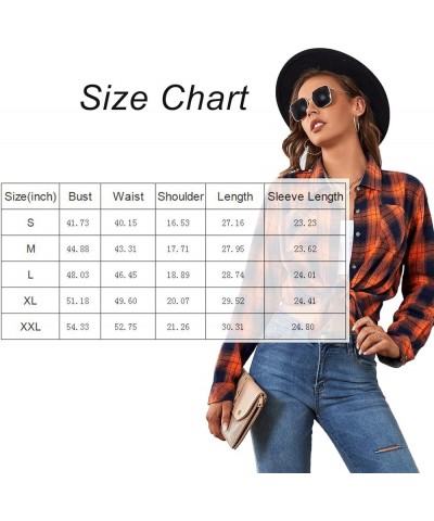 Women's Flannel Plaid Shirts Long Sleeve Casual Button Down Shirt Lapel Shacket Blouse Tops 1-yellow $14.88 Blouses