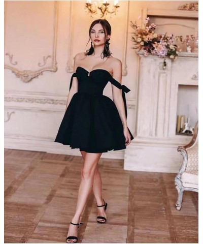 Cold Shoulder Homecoming Dress Satin Cocktail Party Dress Puffy A Line Short Club Gown PE77 Silver $28.55 Dresses