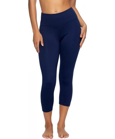 Super Soft Sueded Womens Capri Leggings - Squat Proof & Breathable, Tummy Control Yoga Pants True Navy $18.78 Activewear