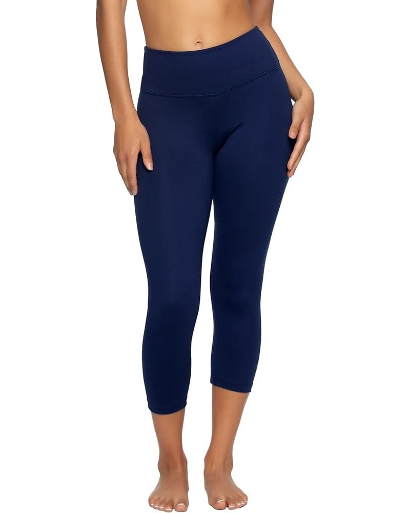 Super Soft Sueded Womens Capri Leggings - Squat Proof & Breathable, Tummy Control Yoga Pants True Navy $18.78 Activewear