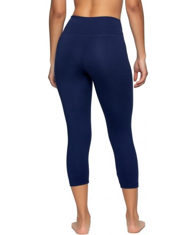 Super Soft Sueded Womens Capri Leggings - Squat Proof & Breathable, Tummy Control Yoga Pants True Navy $18.78 Activewear