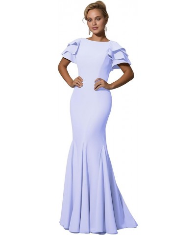 Mother of The Bride Dresses Long - Satin Rullfes Sleeves Mermaid Evening Gowns Deep Teal B $49.39 Dresses