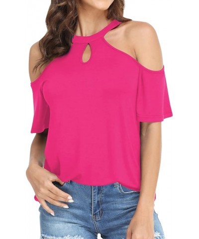 Women's Casual Gradient V-Neck Short Sleeve Loose T-Shirt Tops Workout Shirts for Women Women Tops S3hot Pink $13.98 Blazers